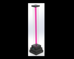 4’ Square Fillable Colored Tube Floor LED Light