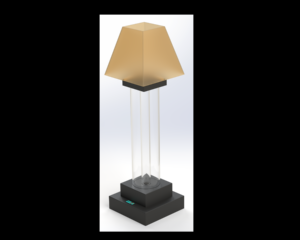 2′ Fillable Table Lamp <br>Square Base – Square Lampshade