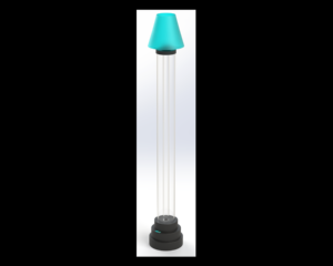 5’ Fillable Floor Lamp<br> Round Base – Round Lampshade