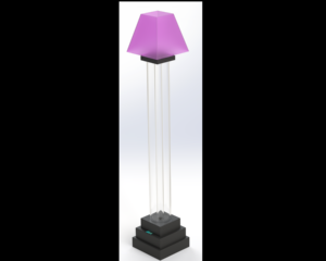 4′ Fillable Floor Lamp <br>Square Base – Square Lampshade