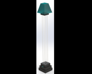 5′ Fillable Floor Lamp <br>Square Base – Square Lampshade